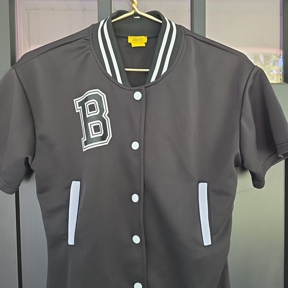 Women‎ Black Button Up Daisy Jersey Dress Size Large - Picture 3 of 5